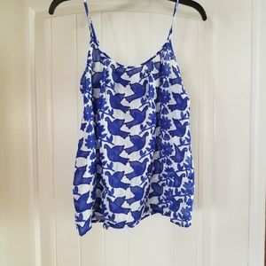 Blue & white spaghetti tank